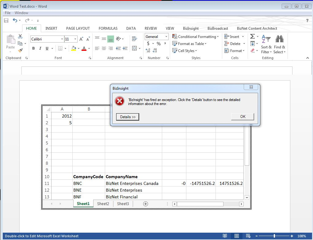 Accessing/editing an embedded Excel table in another Office application